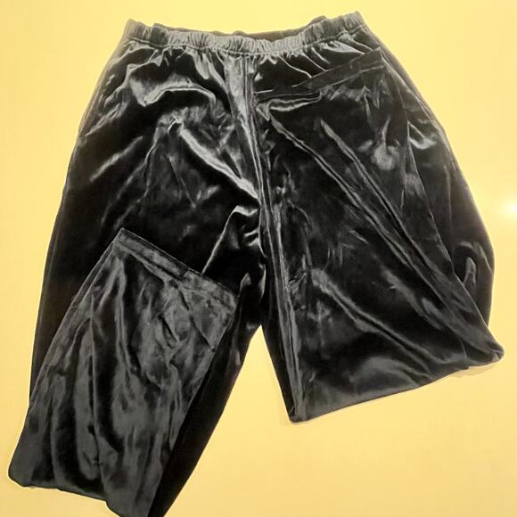 Vintage Kelly Scott Blue Velour Sweatpants Women XL Wide Leg Y2k 90s - Picture 2 of 6